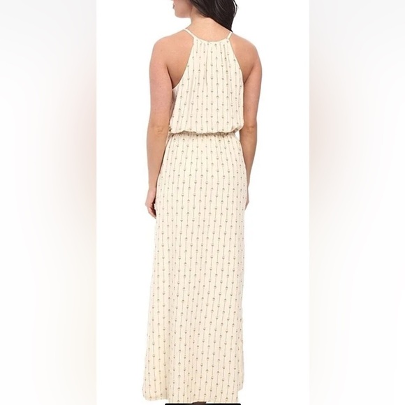 Lucky Brand NWT Small Silk Print Halter Maxi Dress Keyhole Lightweight Summer - Picture 3 of 13